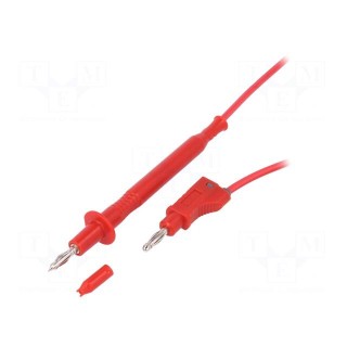Test lead | 60VDC | 20A | 4mm banana plug-probe tip | Len: 1m | red