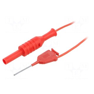 Test lead | 70VDC | 33VAC | 1A | banana plug 2mm,aligator clip | red