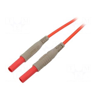 Test lead | banana plug 4mm,both sides | insulated | Len: 2m | red