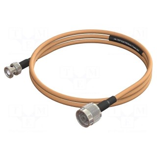 Test lead | BNC plug,plug type N male | Len: 1m | brown-beige | Z: 50Ω