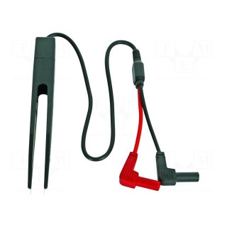 Test tweezers | 24V | 1A | insulated | Len: 0.4m | black-red