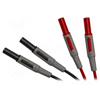 Test leads | Inom: 10A | Len: 1.2m | insulated | black,red | 2pcs.