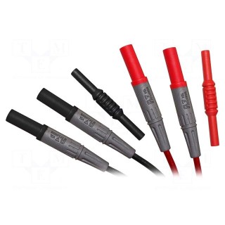 Test leads | Inom: 10A | Len: 1m | insulated | black,red