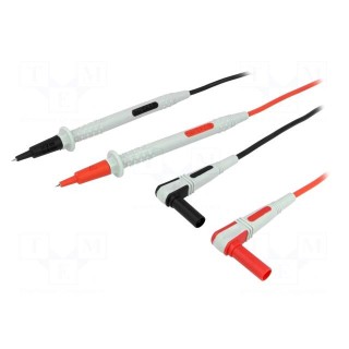 Test leads | Inom: 10A | Len: 1m | red and black | Insulation: silicone