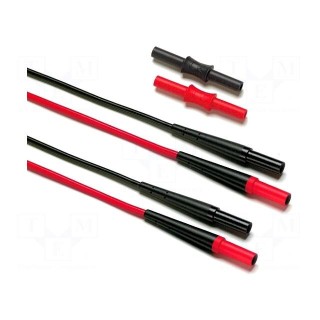 Set of test leads | Inom: 10A | red and black | Insulation: silicone