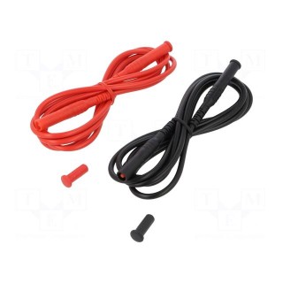 Set of test leads | Inom: 15A | Len: 1.5m | red and black