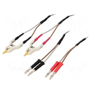 Set of test leads | Len: 1.2m | four-wire Kelvin clips