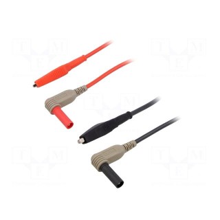 Test leads | Inom: 10A | Len: 1m | insulated | black,red | -20÷80°C