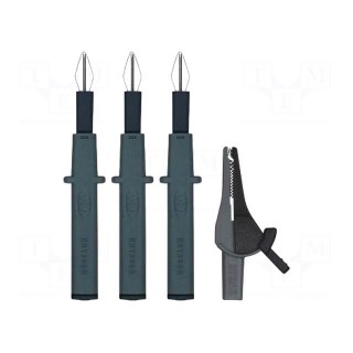 Kit of test probes | Wire insul.mat: PVC | black | socket 4mm