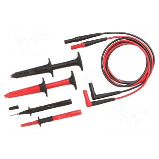 Test leads | 1kV | 10A | Wire insul.mat: silicone | red and black