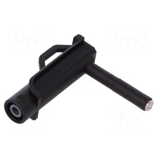 Magnetic cap | 4A | black | Socket size: 4mm | Plating: nickel plated