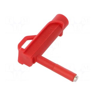 Magnetic cap | 4A | red | Socket size: 4mm | Plating: nickel plated