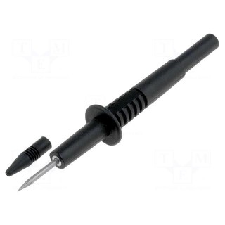 Probe tip | 10A | black | Tip diameter: 2mm | Socket size: 4mm