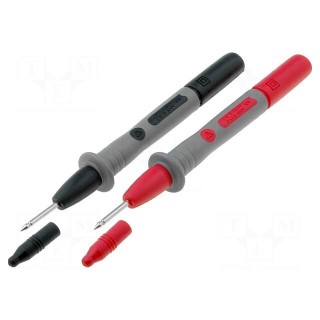Probe tip | 10A | red and black | Tip diameter: 2mm | Socket size: 4mm