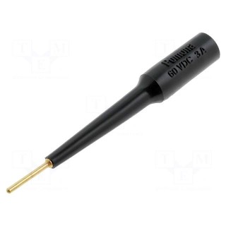 Test probe | 3A | black | Tip diameter: 1.6mm | Socket size: 4mm | 70VDC