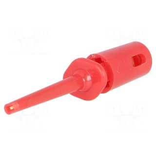 Clip-on probe | hook type | 0.3A | 60VDC | red | Grip capac: max.1.1mm