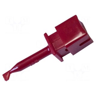 Clip-on probe | hook type | 10A | red | Contacts: beryllium copper