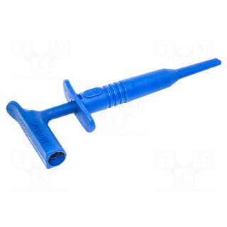 Clip-on probe | hook type | 15A | 1kVDC | blue | Plating: nickel plated