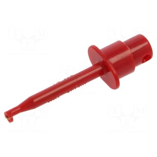 Clip-on probe | hook type | 1A | 60VDC | red | 2mm | Overall len: 55.5mm