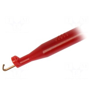 Clip-on probe | hook type | 1A | 60VDC | red | 2mm | Overall len: 55.5mm