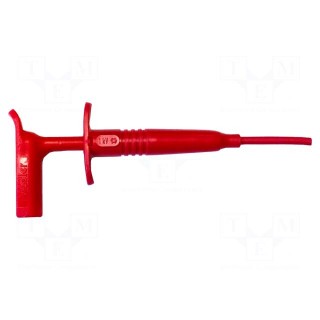 Clip-on probe | hook type | 1A | red | Contacts: steel | 1kV | 140mm