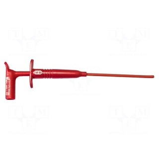 Clip-on probe | hook type | 1A | red | Contacts: steel | 1kV | 190mm