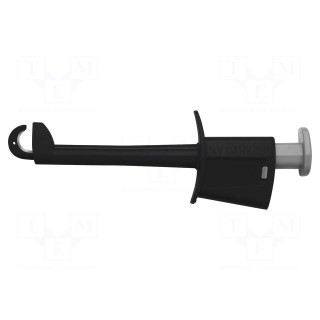 Clip-on probe | hook type | 20A | black | Plating: nickel plated | 4mm
