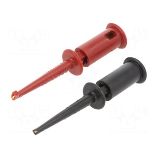 Clip-on probe | hook type | 3A | 150VDC | red and black | 2.29mm | 2pcs.