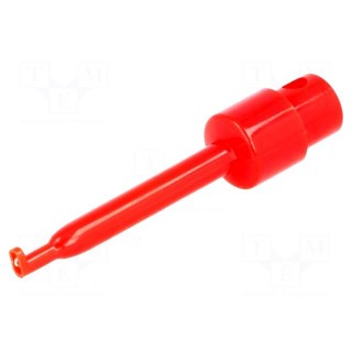 Clip-on probe | hook type | 3A | 60VDC | red | Grip capac: max.1.6mm