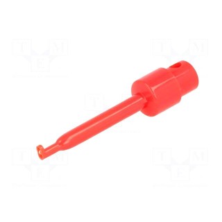 Clip-on probe | hook type | 3A | 60VDC | red | Grip capac: max.1.6mm