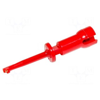 Clip-on probe | hook type | 3A | red | Plating: gold-plated | 600V | 44mm