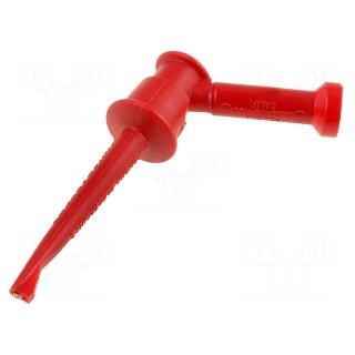 Clip-on probe | hook type | 5A | 60VDC | red | Grip capac: max.2.29mm