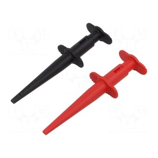Clip-on probe | hook type | 5A | black,red | 4mm | L: 126mm | 2pcs.