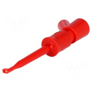 Clip-on probe | hook type | 6A | 60VDC | red | Grip capac: max.2mm | 2mm