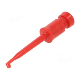 Clip-on probe | hook type | 6A | 60VDC | red | Plating: gold-plated