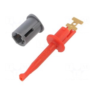 Clip-on probe | hook type | 6A | 70VDC | red | Grip capac: max.3.5mm