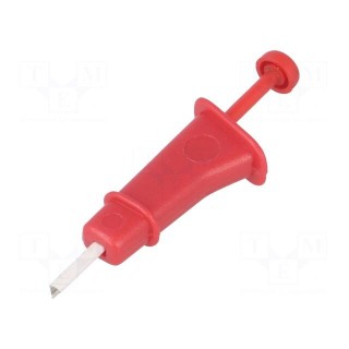 Clip-on probe | hook type | red | Connection: soldered