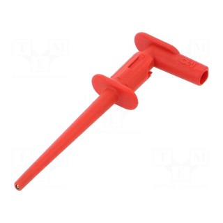 Clip-on probe | pincers type | 1A | red | 300V | 2mm | Overall len: 75mm