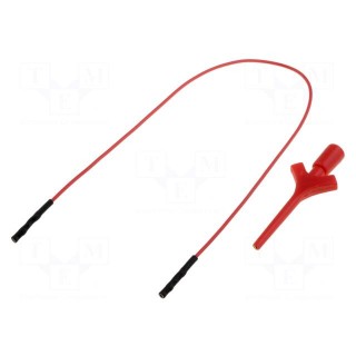 Clip-on probe | pincers type | 2A | 60VDC | red | Grip capac: max.2mm
