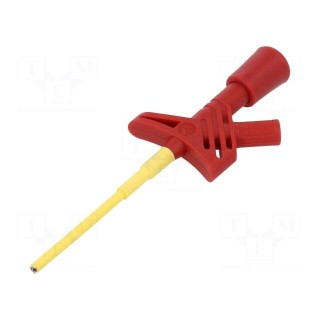 Clip-on probe | pincers type | 3A | red | Grip capac: max.3mm | 2mm