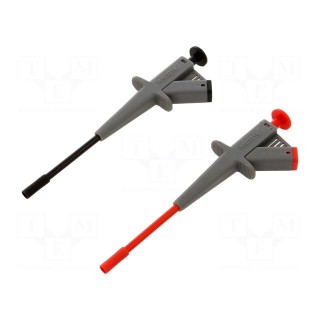 Clip-on probe | pincers type | 4A | 1kVDC | red and black | 4mm
