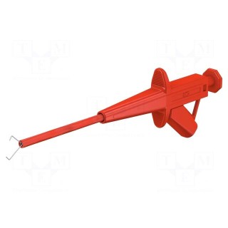 Clip-on probe | pincers type | 4A | red | 1kV | 4mm | Overall len: 155mm