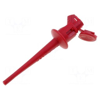 Clip-on probe | pincers type | 5A | 300VDC | red | Plating: gold-plated
