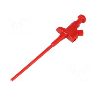 Clip-on probe | pincers type | 60VDC | red | 4mm | Overall len: 158mm