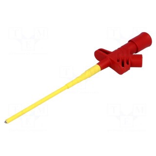 Clip-on probe | pincers type | 6A | red | Grip capac: max.3.5mm | 4mm