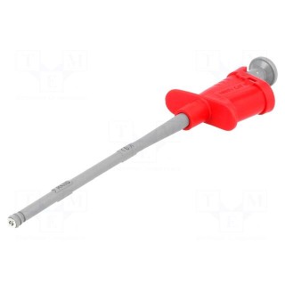 Clip-on probe | pincers type | 6A | red | Grip capac: max.4.5mm | 1000V