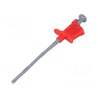Clip-on probe | pincers type | 6A | red | Plating: nickel plated | 4mm