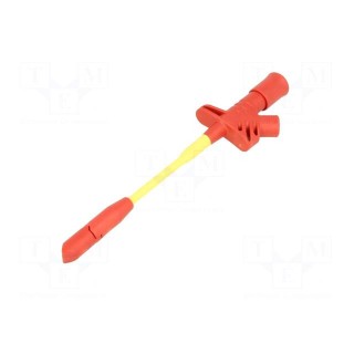 Clip-on probe | with puncturing point | 10A | 60VDC | red | 4mm | 30VAC