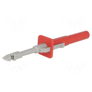 Clip-on probe | with puncturing point | 10A | red | 4mm | Ø: 4mm
