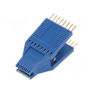 Test clip | blue | Row pitch: 1.27mm | gold-plated | SOIC16,SOJ16